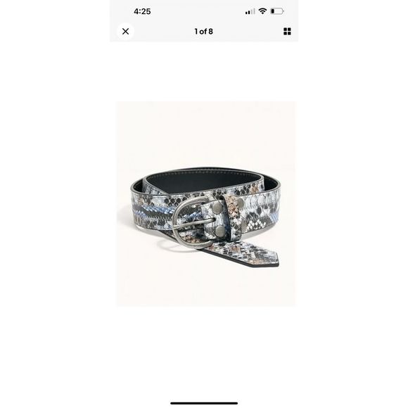 Free People Snake Embossed Leather Belt, S/M, NEW! - Picture 4 of 11